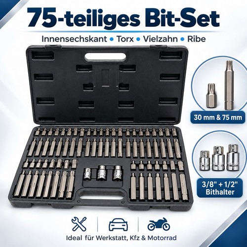Tlg bit set - 75-tlg, stecknuss